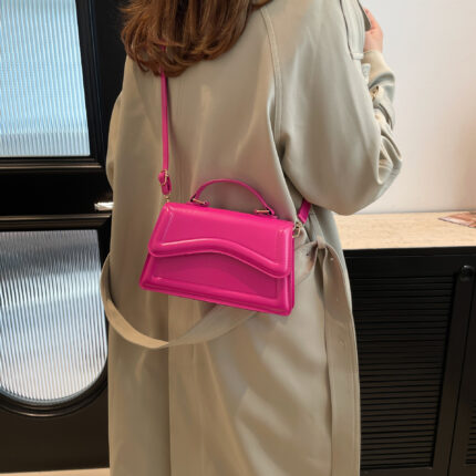 Sac messager coloré à bandoulière élégant, bonne texture, couleur unie, pour femme