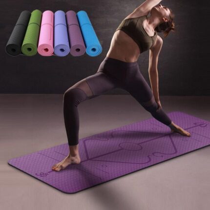 Tapis de yoga antidérapant en TPE Position Line pour débutants