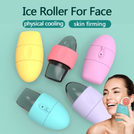 Rouleau de glace en silicone pour le visage, rétrécit les pores, élimine les cernes, masse la peau, beauté du visage, pour les yeux, le cou, outil de soins de la peau
