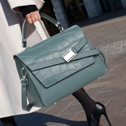 Sac à main élégant en cuir léger imprimé alligator