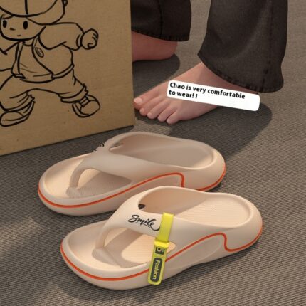 Chaussons pour hommes haut de gamme à semelle épaisse, résistants à l'usure, pour la plage, doux et frais