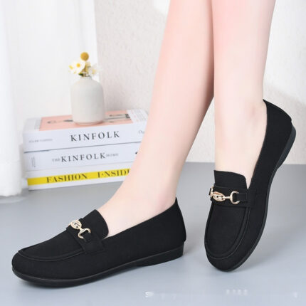 Chaussures décontractées de couleur unie pour femmes Gommino à semelle souple